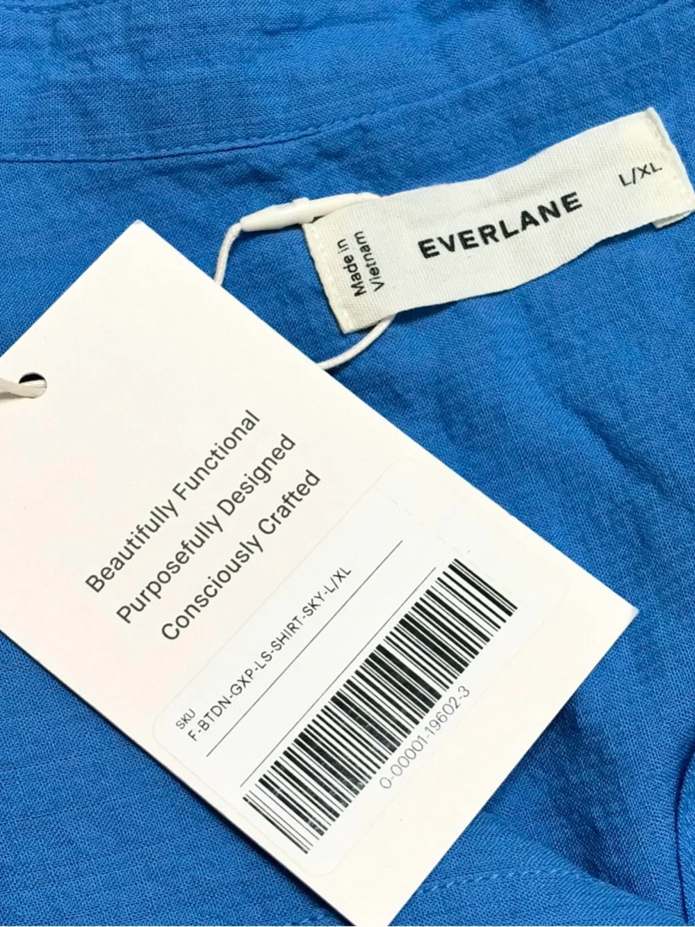 NWT Everlane Gauze Oversized Button Up Shirt Blue Opal Womens Size Large / XL - Picture 8 of 15